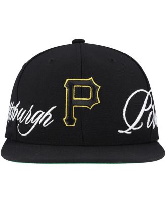 Men's Black Pittsburgh Pirates Just Don x MLB Lux Script Snapback Hat