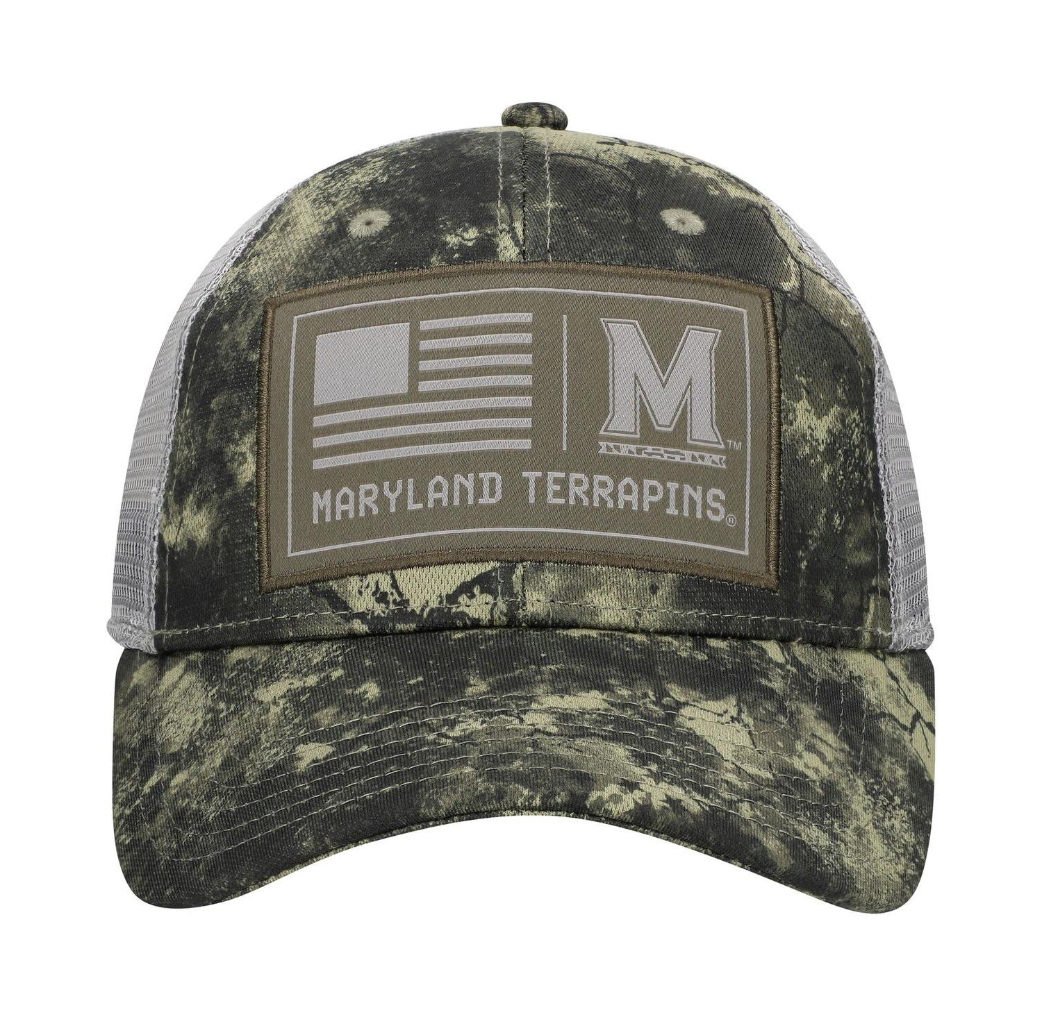 Men's Camo Maryland Terrapins Freedom Collection Blitzing Performance Trucker Hat
