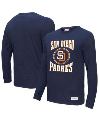 Mitchell & Ness - Men's Navy San Diego Padres Arched Logo Slub Long Sleeve T-Shirt