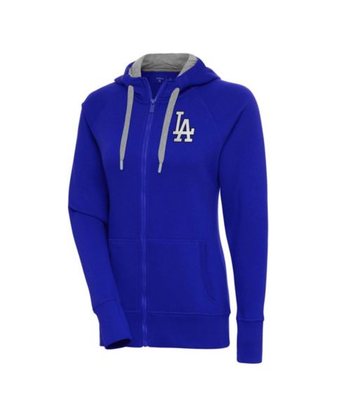 Женские худи Antigua Women's Royal Los Angeles Dodgers Brushed Metallic Victory Full-Zip Jacket