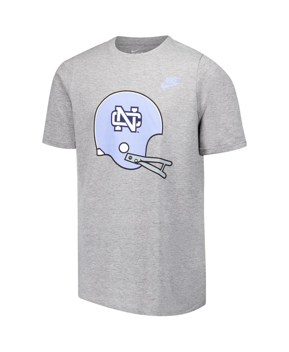 Nike Big Boys And Girls Heather Gray North Carolina Tar Heels Helmet T-shirt In Heather Gray
