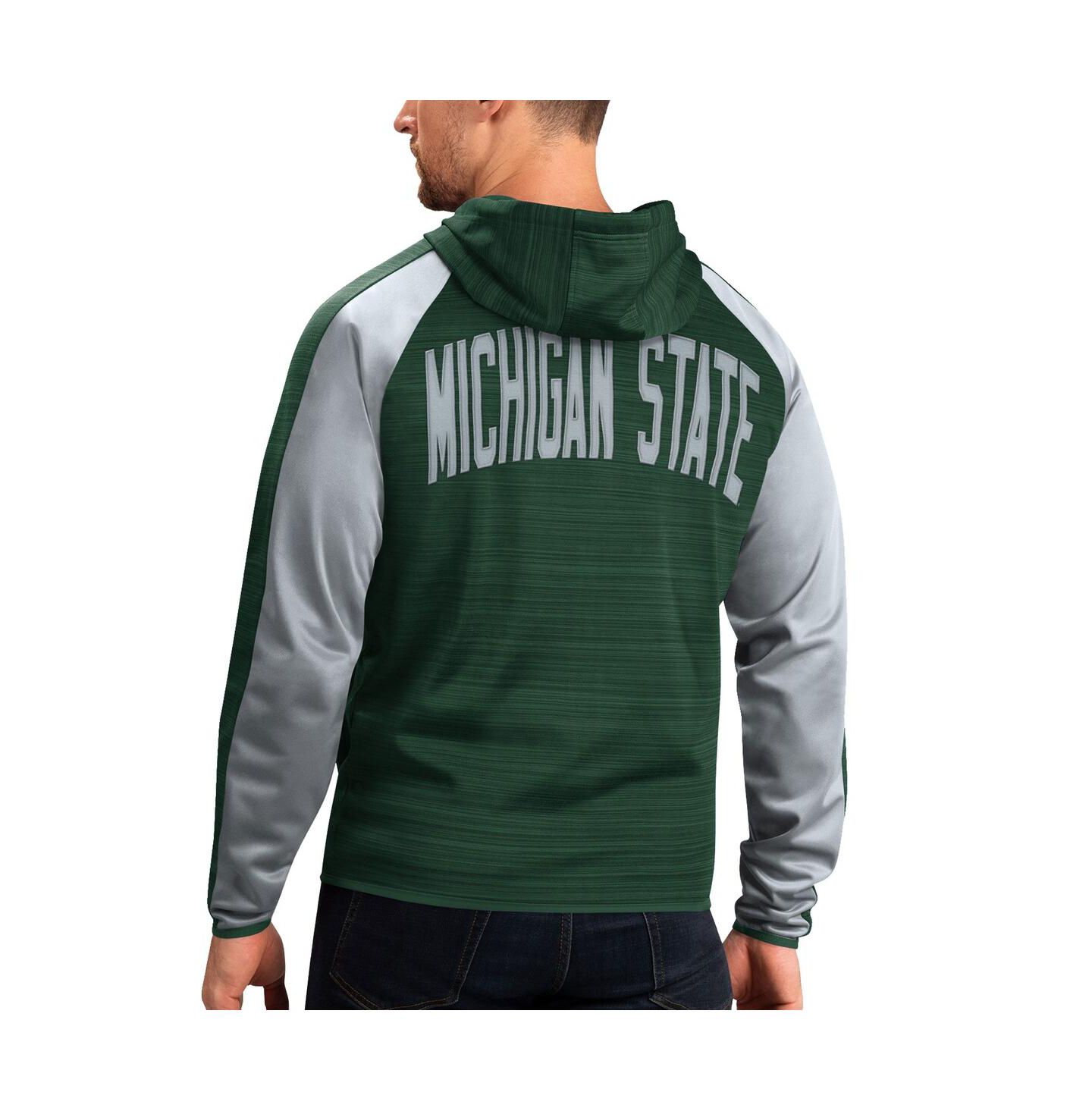 Мужская куртка G-III Sports by Carl Banks Green Michigan State Spartans Neutral Zone Raglan Full-Zip Track Hoodie Jacket — фото 2
