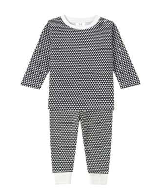 Big Boys Organic Cotton 2PC Pajama Set, Greenwich (Black & White)