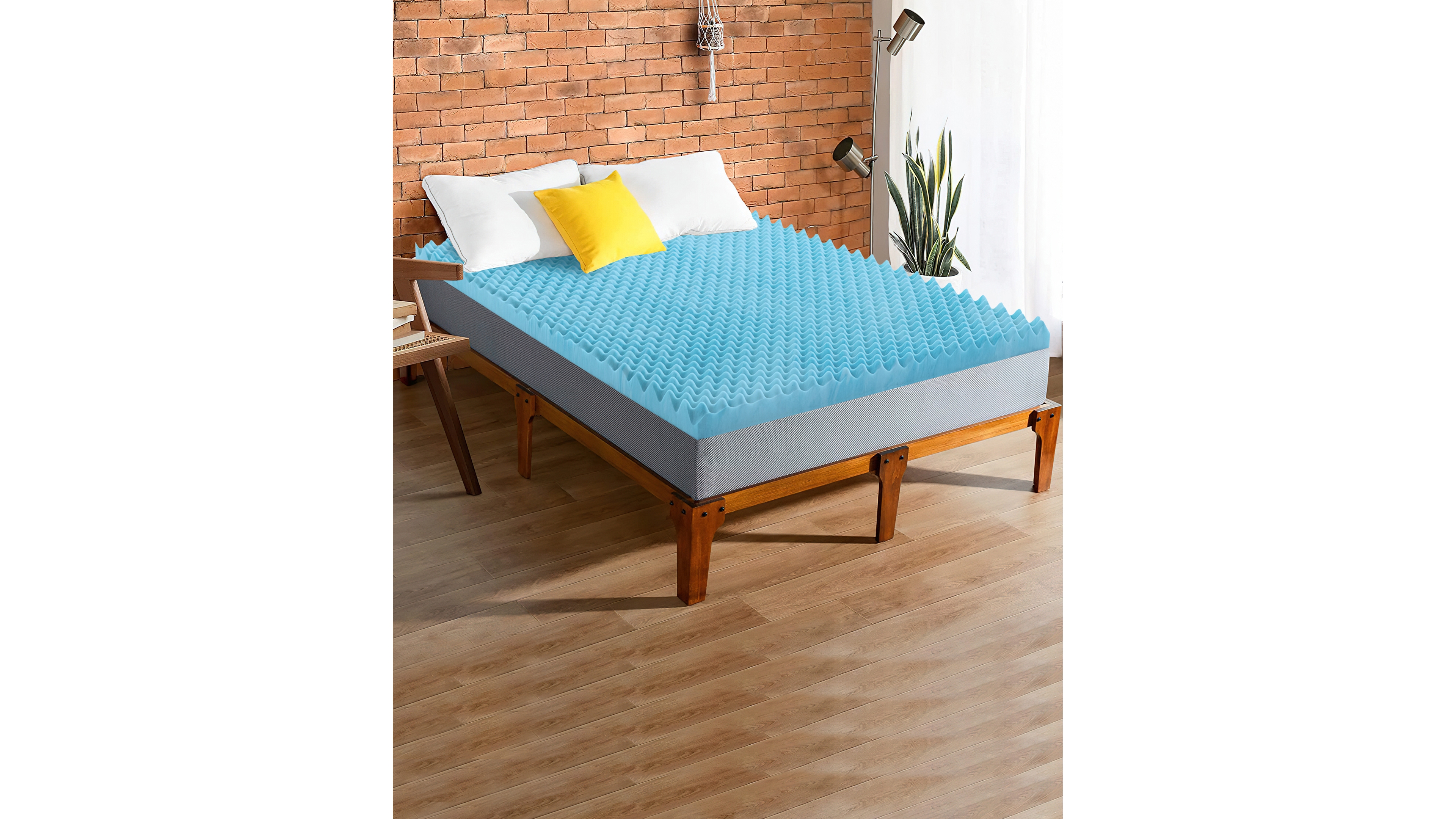 Payton 2" Convoluted Gel Memory Foam Mattress Topper, Queen