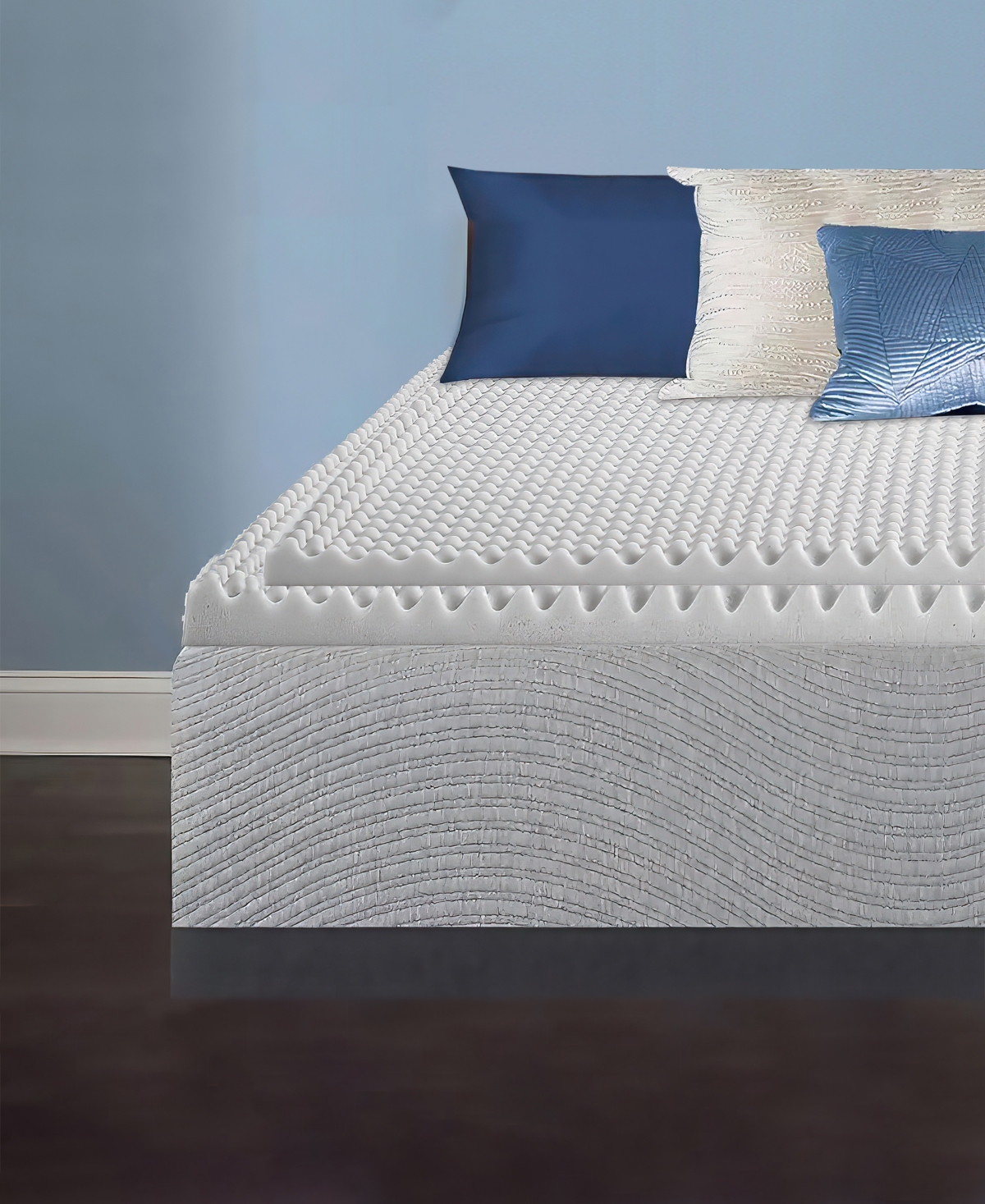 Payton 1" Convoluted Foam Mattress Topper, Full In White