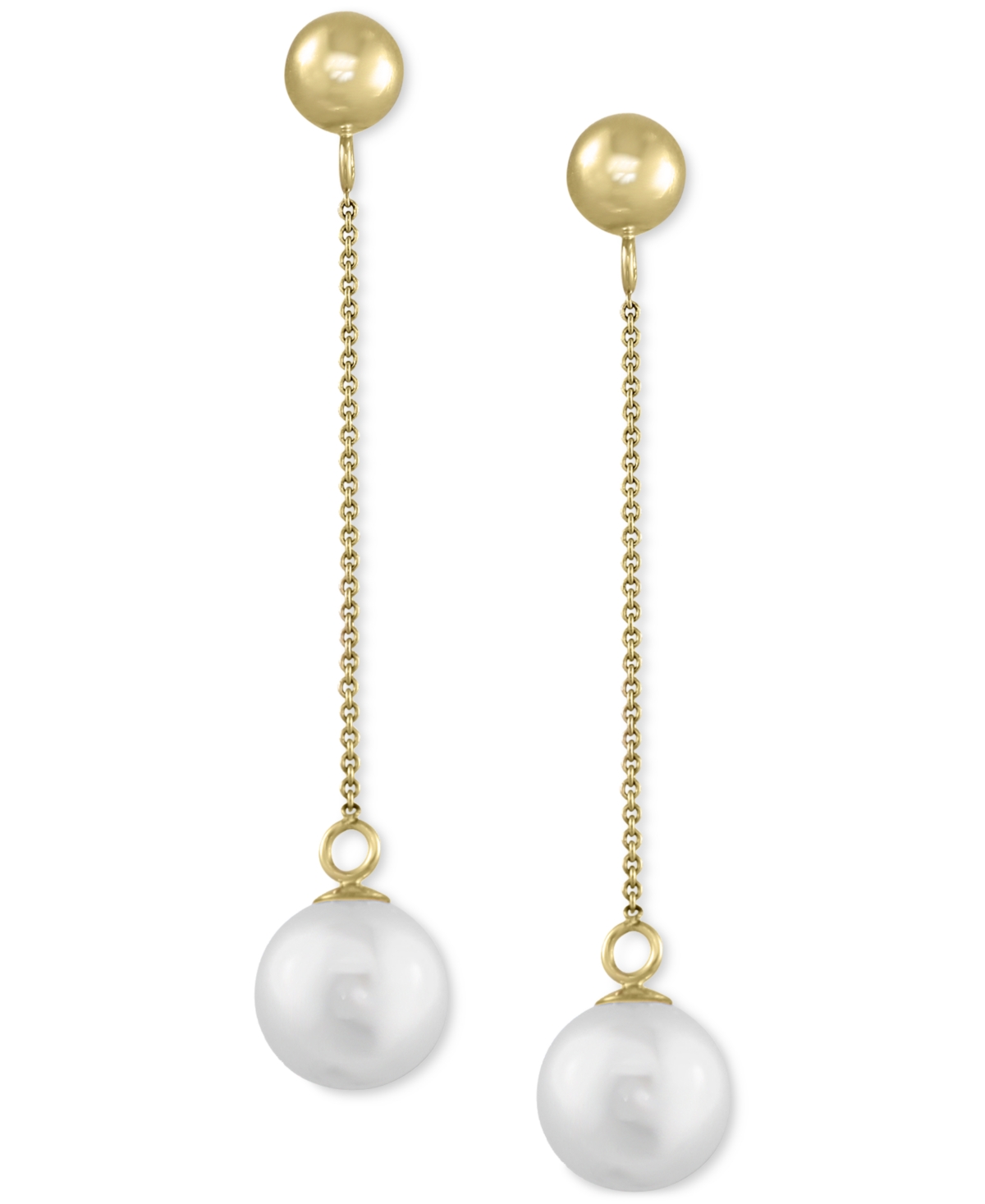 Effy Cultured Freshwater Pearl (7mm) Drop Earrings in 14k Gold - Yellow Gold