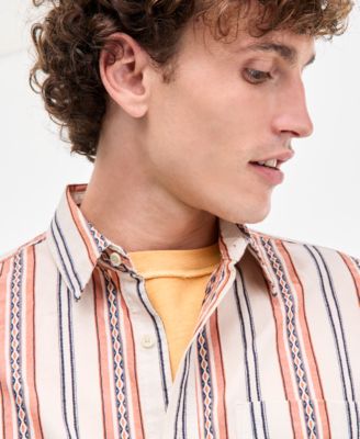 Men's Arnav Regular-Fit Geo-Stripe Button-Down Shirt, Exclusively at Macy's 