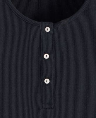 Women's Racerback Ribbed Henley Romper, Exclusively at Macy's