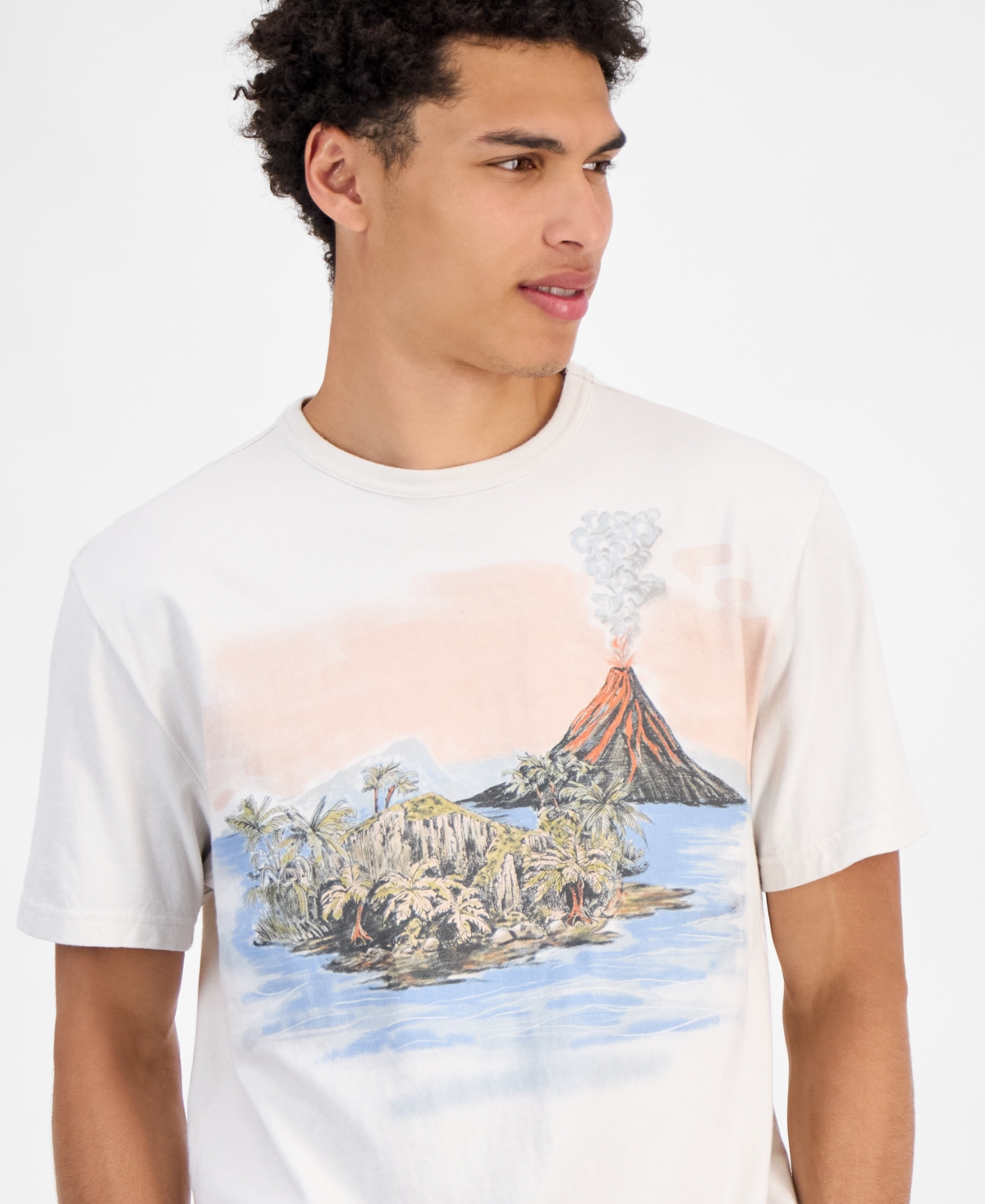 Sun + Stone Men's Short Sleeve Lava Flow Graphic Crewneck T-shirt, Exclusively At Macy's