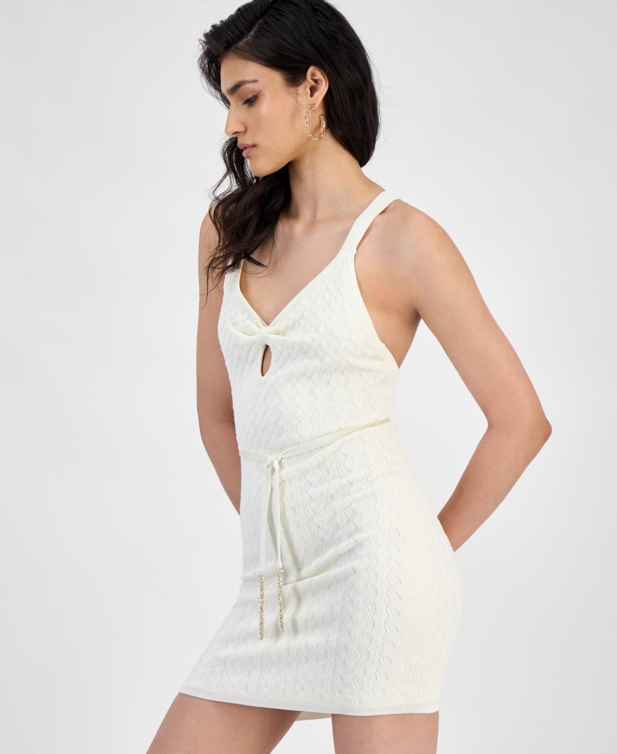 Guess Women's Silvie Tie-waist Cut-out Mini Dress