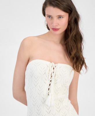 Women's Isabella Pointelle Lace-Up Mini Dress