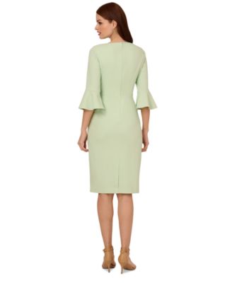 Adrianna Papell Women's Tie-Front Bell-Sleeve Sheath Dress