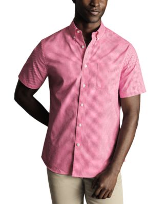 Men's Slim Fit Short Sleeve Wrinkle-Resistant Button-Down Shirt