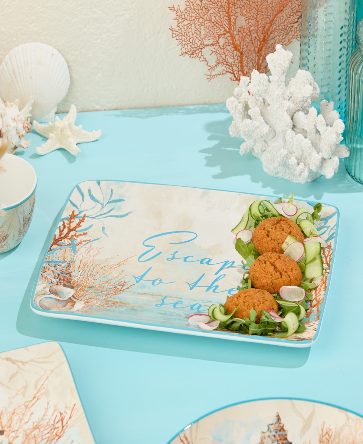 Certified International Escape To The Sea Rectangular Platter In Miscellaneous