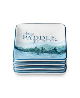 Wake At The Lake Canape 4-Pc. Plates, Service For 4