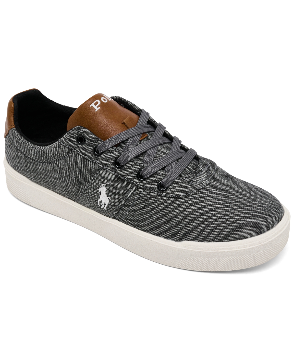 Polo Ralph Lauren Boys Frazier Casual Sneakers From Finish Line In Dark Gray,brown