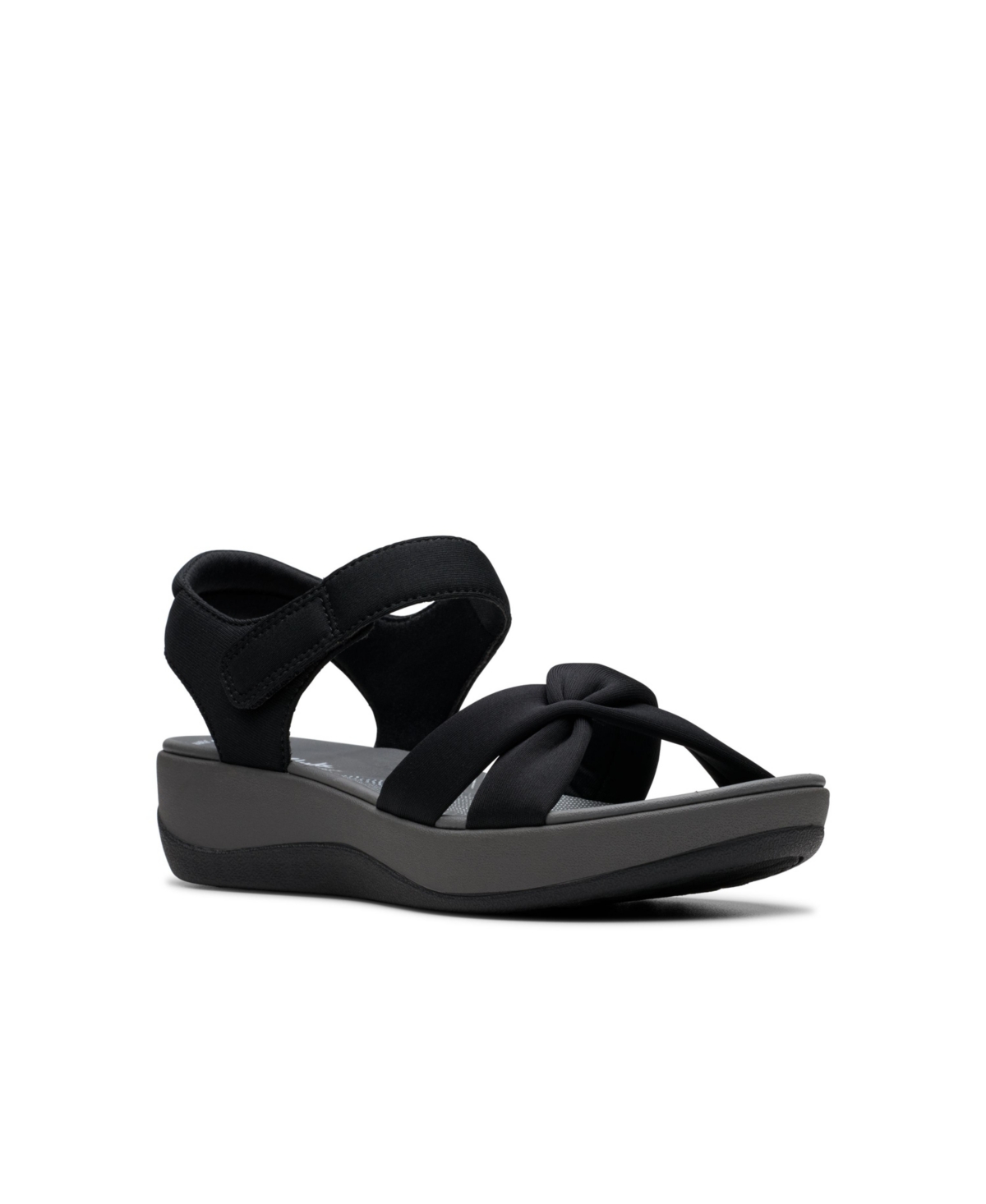 Clarks Women's Arla Daisy Slip On Flat Sandals In Black Textile