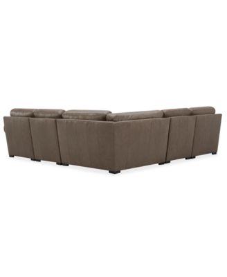 Radley Roll Arm 117" 5-Pc. Leather Wedge Corner L Sectional