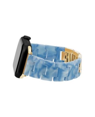 Women's Light Blue Marbleized Acetate Bracelet Band for Apple Watch 10 38/40/41mm