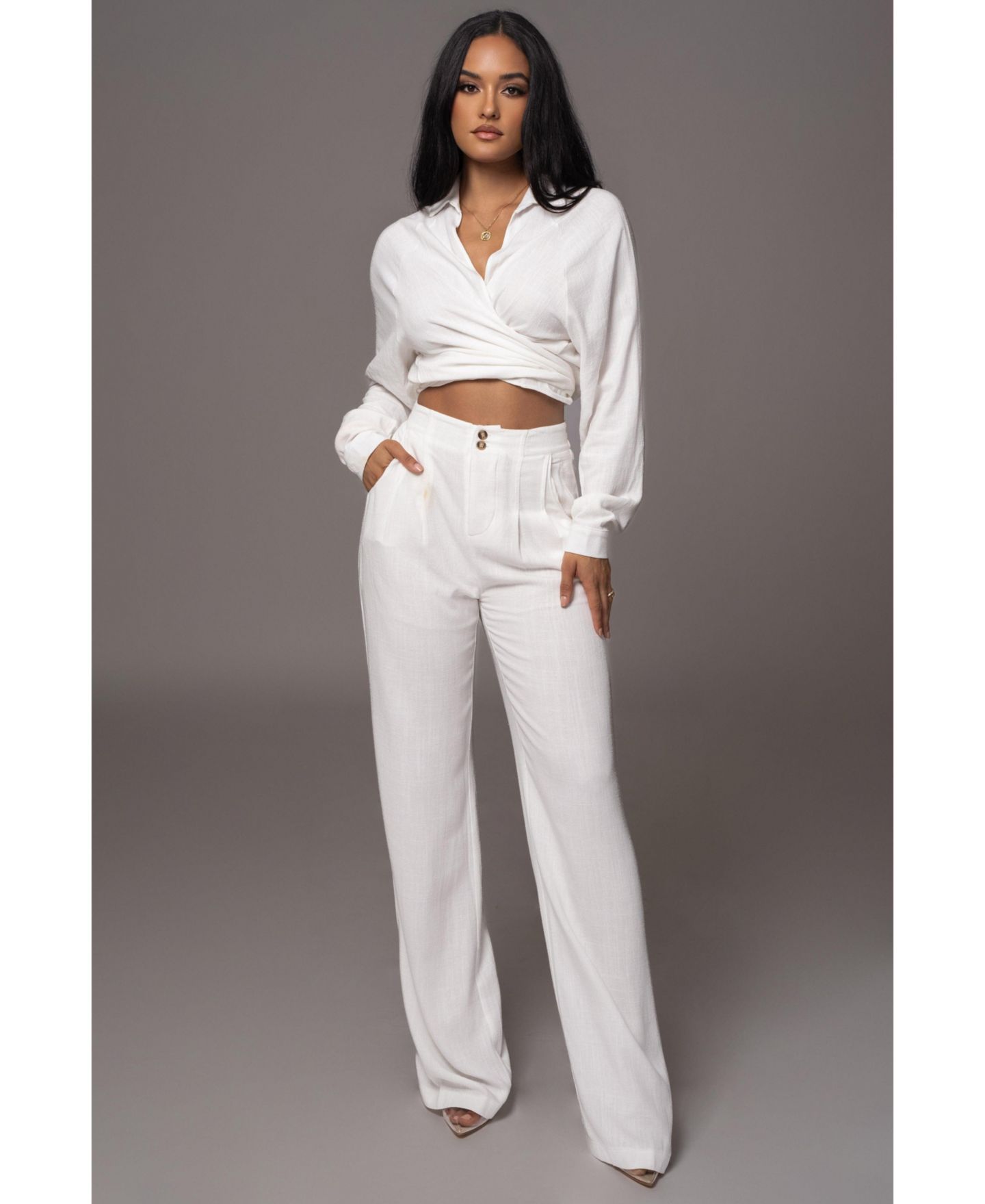 Женские брюки JLUXLABEL Thea Linen, цвет: Слоновая кость — фото 2