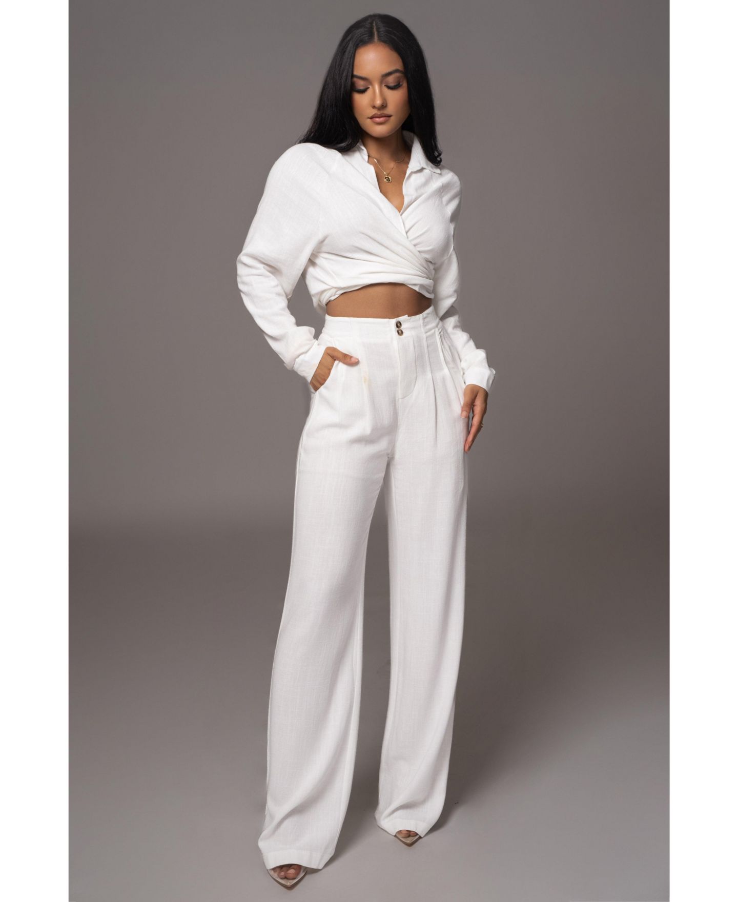 Женские брюки JLUXLABEL Thea Linen, цвет: Слоновая кость — фото 6