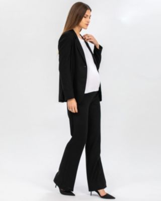 Maternity Tailored Linen Mix Textured Harper Blazer