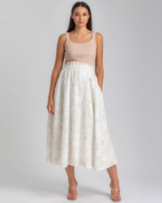 Maternity Floral Print Hidden Pocket Midi Olivia Skirt