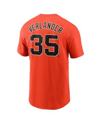 Men's Justin Verlander Orange San Francisco Giants Fuse Name Number T-Shirt