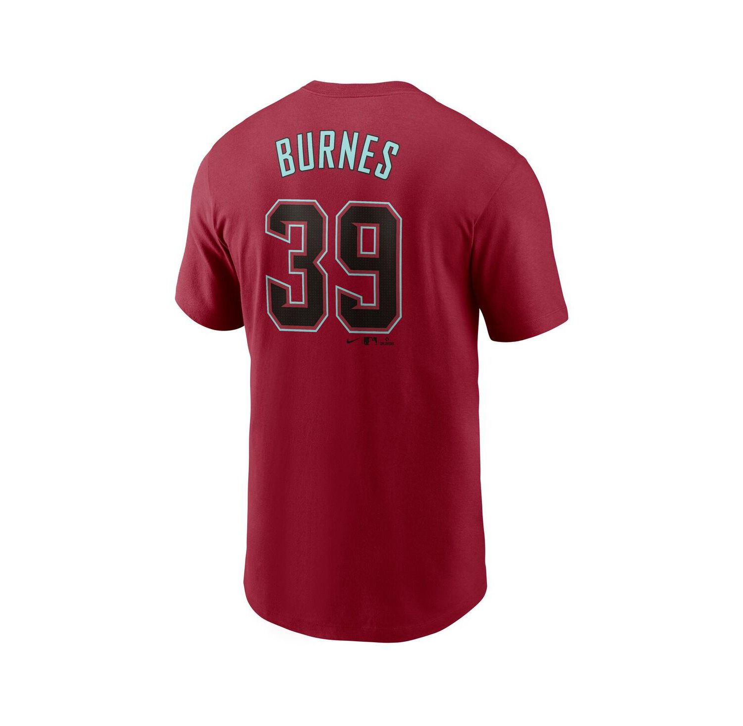 Men's Corbin Burnes Red Arizona Diamondbacks Fuse Name & Number T-Shirt