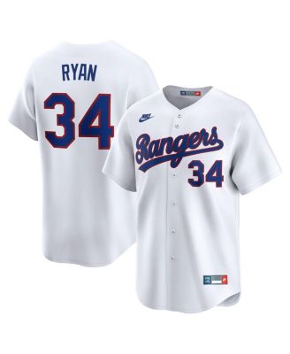 Nike - Men's Nolan Ryan White Texas Rangers Throwback Cooperstown Collection Limited Jersey