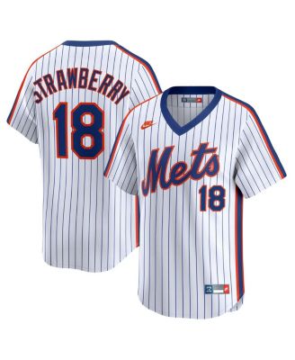 Nike - Men's Darryl Strawberry White New York Mets Throwback Cooperstown Collection Limited Jersey