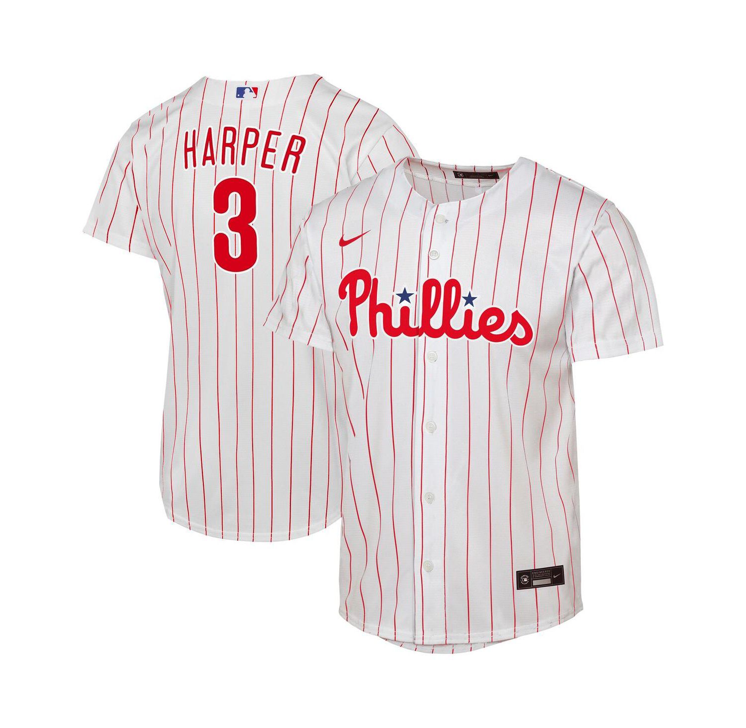 Big Boys and Girls Bryce Harper White Philadelphia Phillies Home Replica Player Jersey
