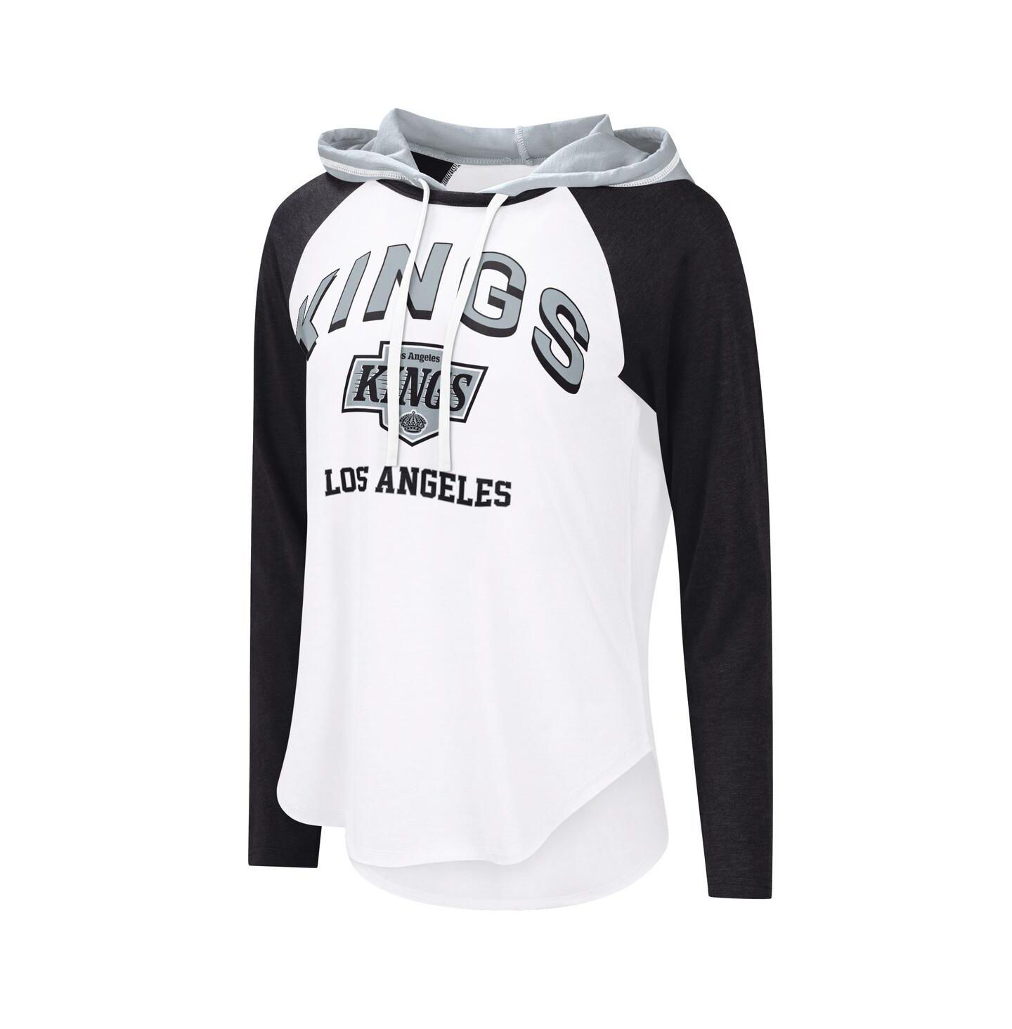 Женское худи G-III 4Her by Carl Banks White/Black Los Angeles Kings VIP Raglan Long Sleeve T-Shirt — фото 3
