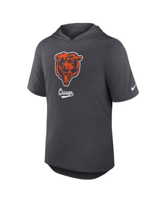 Men's Anthracite Chicago Bears Tri-Blend Performance Hoodie T-Shirt