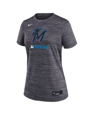 Women's Black Miami Marlins Authentic Collection Velocity Performance T-Shirt