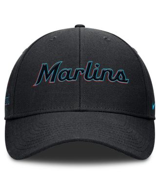 Men's Black Miami Marlins Rise Gaberdine Adjustable Hat