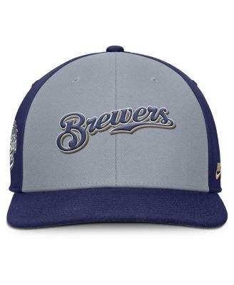 Men's Gray/Navy Milwaukee Brewers Pro Performance Snapback Hat