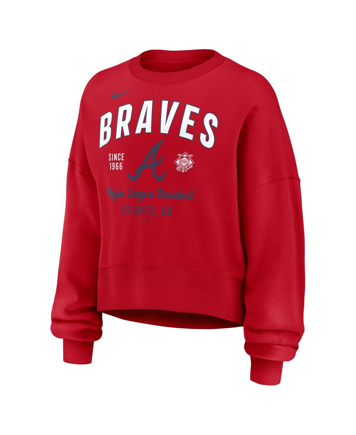 Nike Atlanta Braves  Women's Mlb Pullover Crew In Red