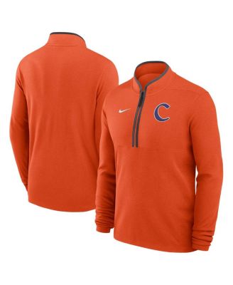 Nike - Men's Orange Clemson Tigers Baseball Logo Victory Performance Half-Zip Pullover Hoodie