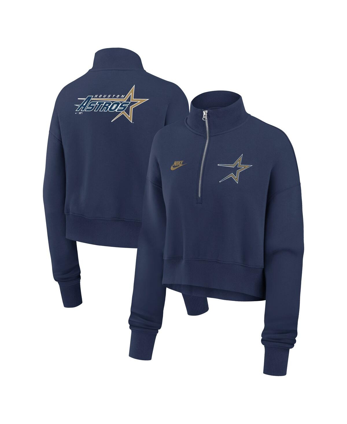 Nike Women's Navy Houston Astros Cooperstown Collection Phoenix Fleece Half-zip Sweatshirt In Navy
