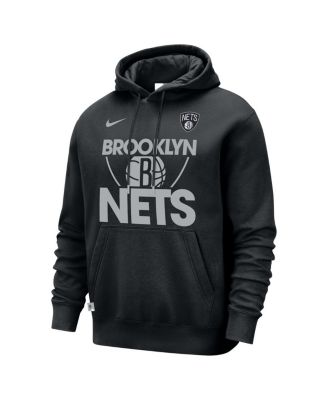 Men's Black Brooklyn Nets Courtside Club Pullover Hoodie