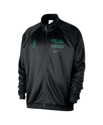 Men's Black Boston Celtics Courtside Pique Club Full-Zip Track Jacket