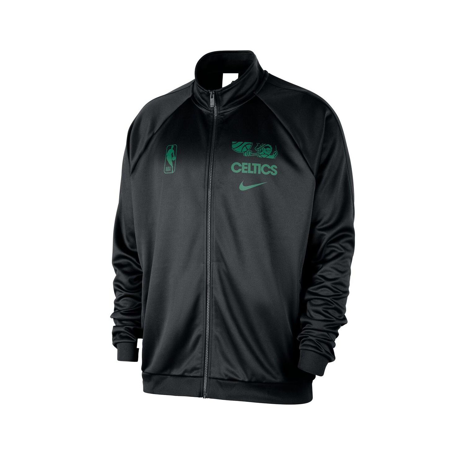 Men's Black Boston Celtics Courtside Pique Club Full-Zip Track Jacket