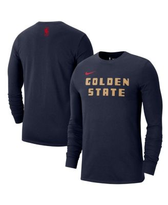 Nike - Men's Navy Golden State Warriors 2024/25 City Edition Essential Logo Long Sleeve T-Shirt