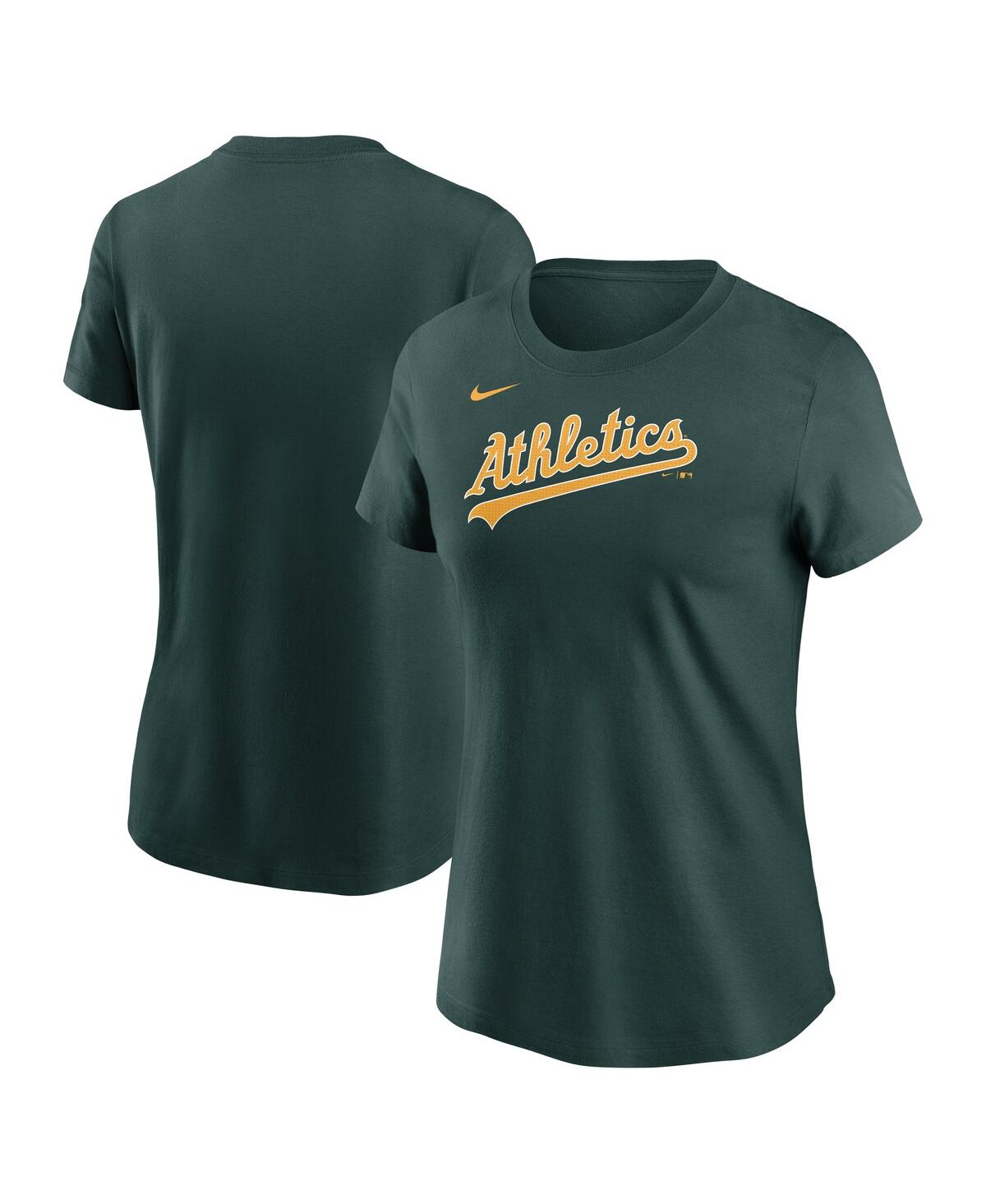Nike Women's Green Athletics Fuse Wordmark T-shirt In Green