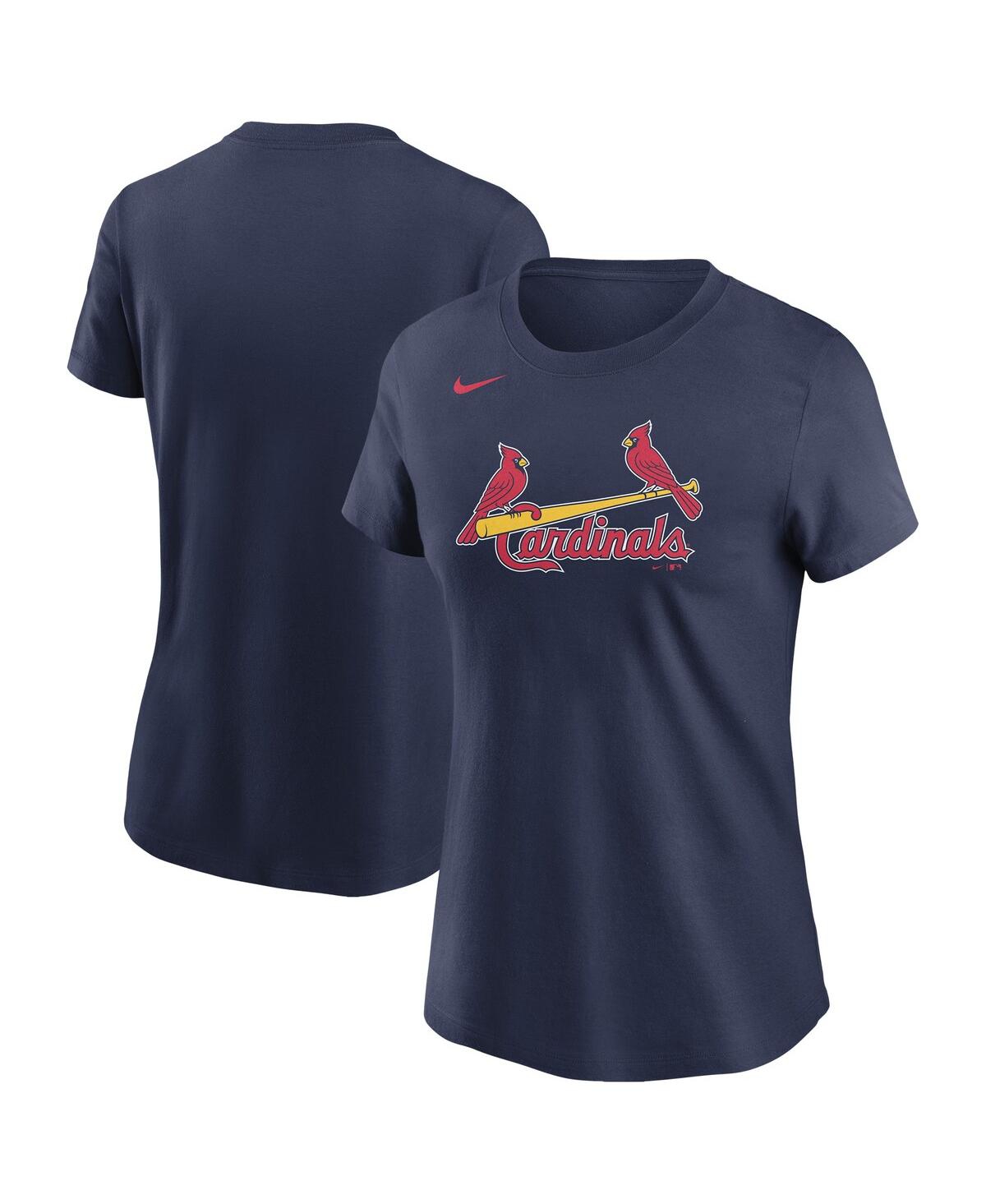 Nike Women's Navy St. Louis Cardinals Wordmark T-shirt In Navy