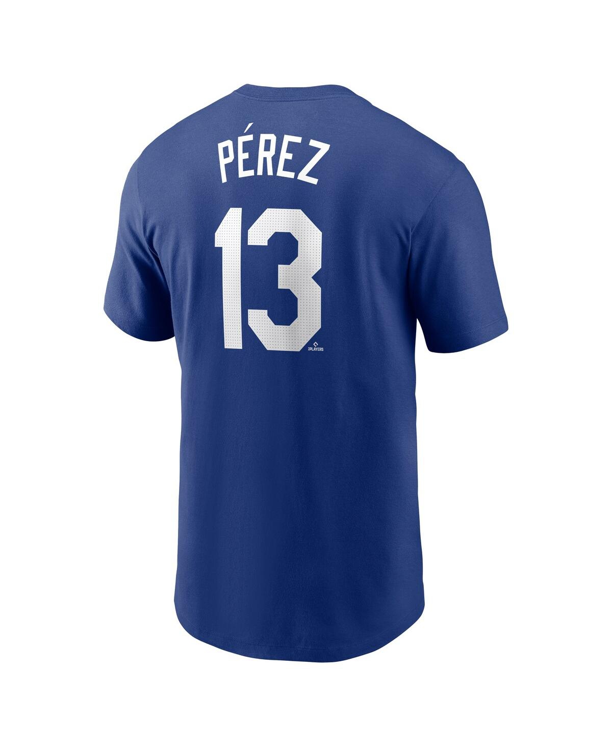 Nike Men's Salvador Perez Royal Kansas City Royals Fuse Name Number T-shirt In Blue
