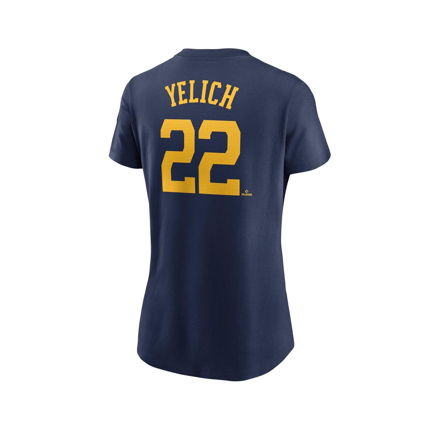 Women's Christian Yelich Navy Milwaukee Brewers Fuse Name & Number T-Shirt