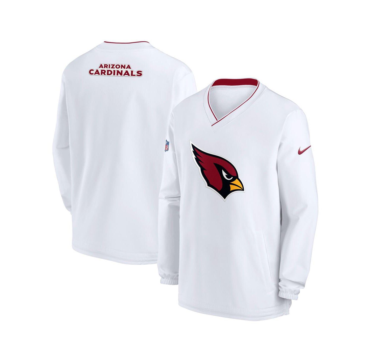 Men's White Arizona Cardinals 2023/24 Sideline Repel V-Neck Long Sleeve Pullover Windshirt