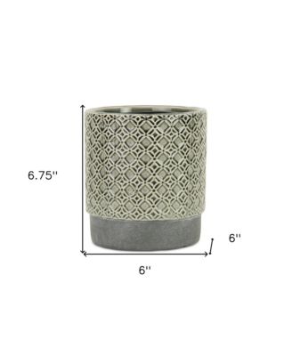 Round Geometric Ceramic Planter – Stylish Pot for Indoor & Outdoor Plants